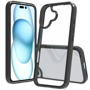 For iPhone 16 Scratchproof Acrylic TPU Phone Case(Black)