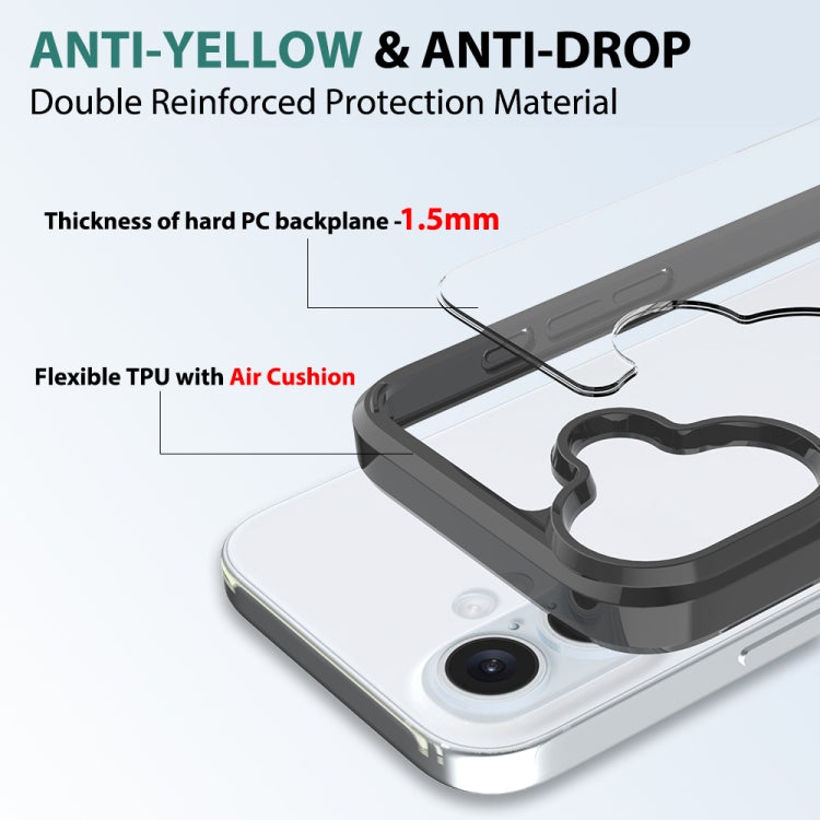 For iPhone 16 Scratchproof Acrylic TPU Phone Case(Black)