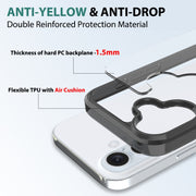 For iPhone 16 Scratchproof Acrylic TPU Phone Case(Black)