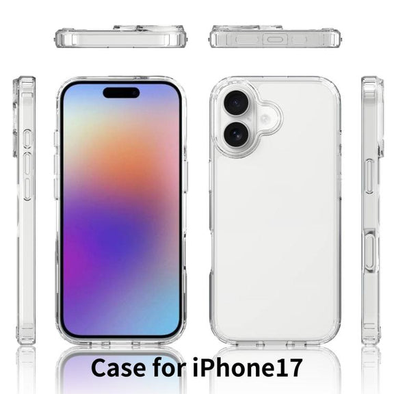 For iPhone 17 Scratchproof Acrylic TPU Phone Case(Black)