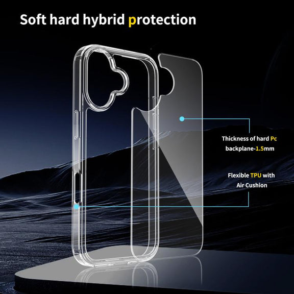 For iPhone 17 Scratchproof Acrylic TPU Phone Case(Black)