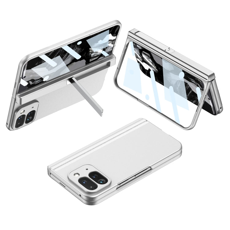For Google Pixel 9 Pro Fold GKK Integrated Fold Hinge Full Coverage Phone Case with Holder(White)