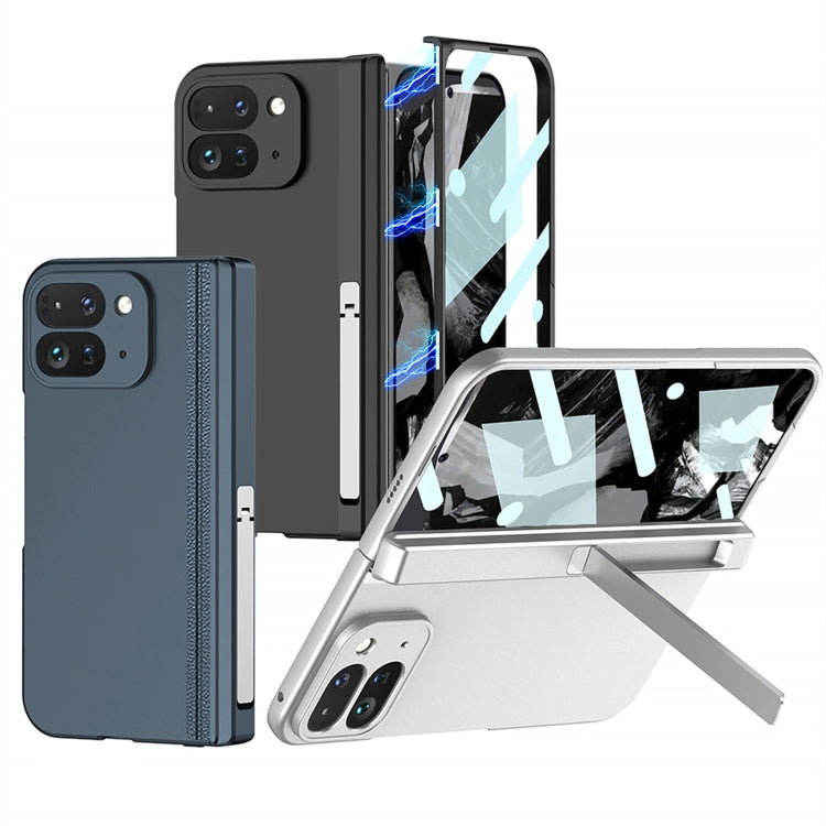 For Google Pixel 9 Pro Fold GKK Integrated Fold Hinge Full Coverage Phone Case with Holder(White)