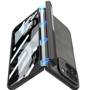 For Google Pixel 9 Pro Fold GKK Integrated Frosted Fold Hinge Leather Phone Case with Holder(Grey)