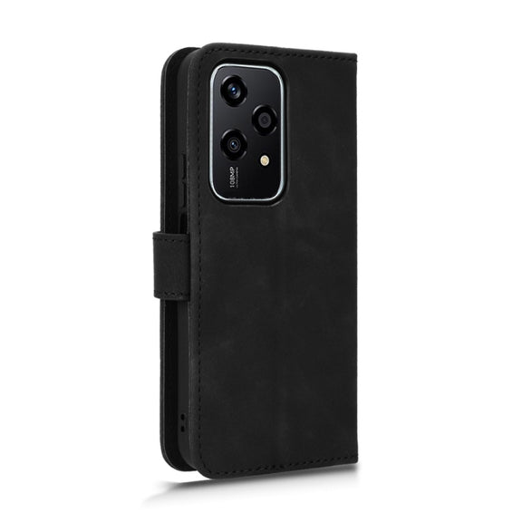 For Honor 200 Lite Skin Feel Magnetic Flip Leather Phone Case(Black)