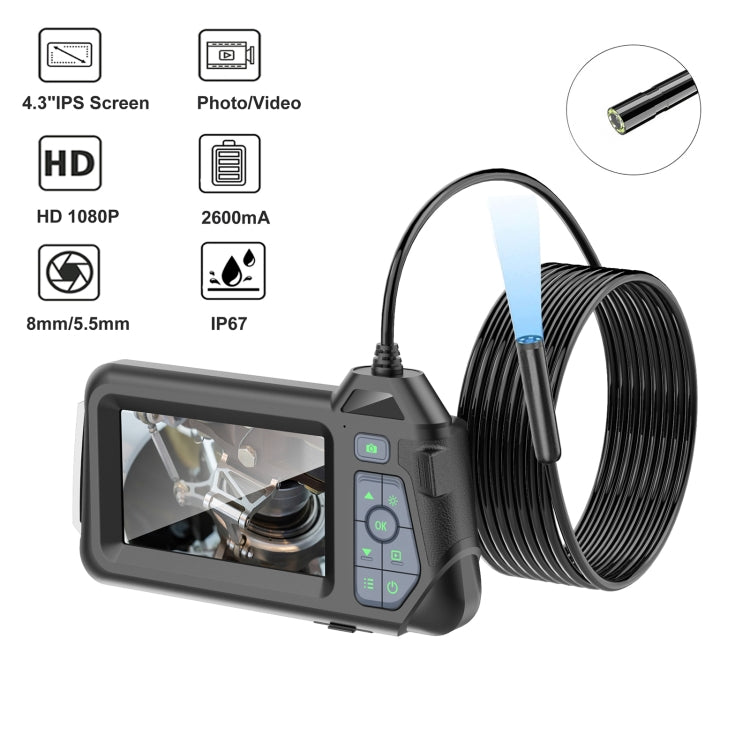 M60 4.3 inch Single Camera with Screen Endoscope, Length:5m(5.5mm)