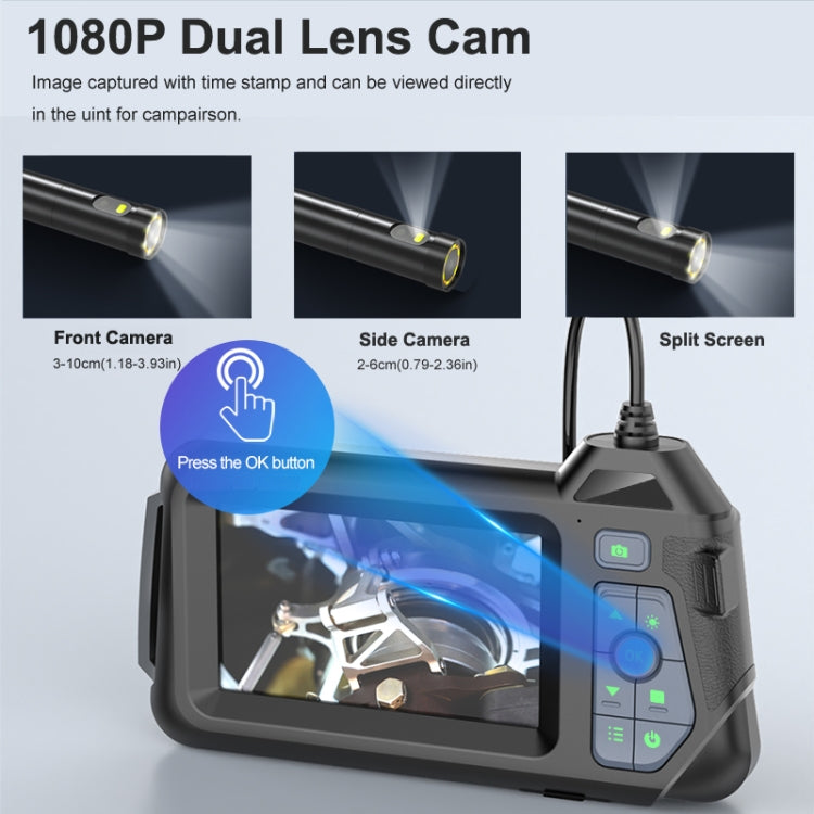 M60 4.3 inch Dual Camera with Screen Endoscope, Length:1m(8mm)