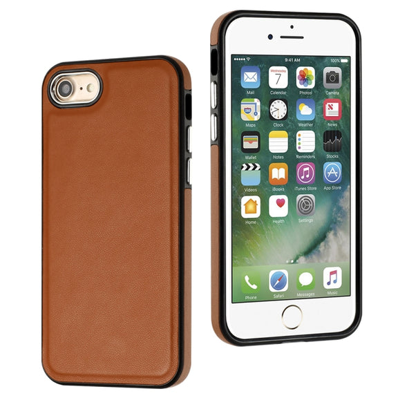 For iPhone SE 2022 / 6 / 7 / 8 / SE 2020 Leather Texture Full Coverage Phone Case(Brown)