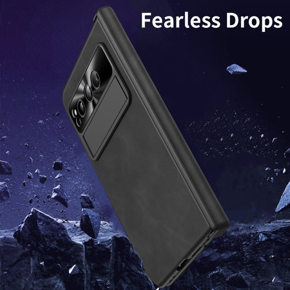 For Google Pixel Fold Napa Texture All-inclusive Phone Case(Black)