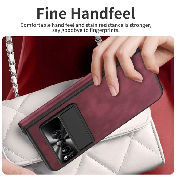 For Google Pixel Fold Napa Texture All-inclusive Phone Case(Red)