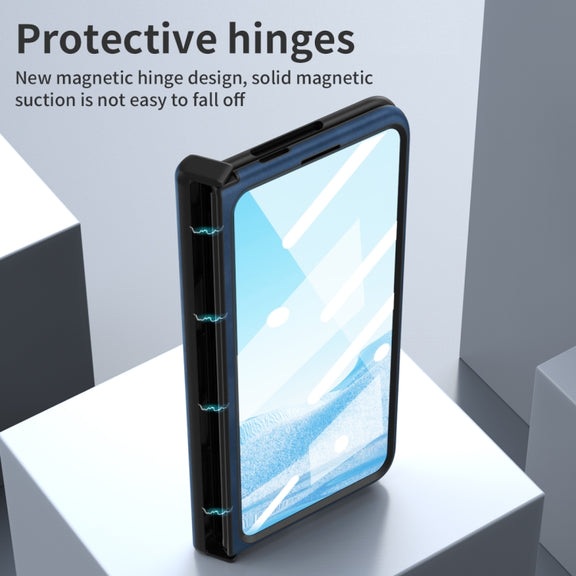 For Google Pixel Fold Napa Texture All-inclusive Phone Case(Blue)