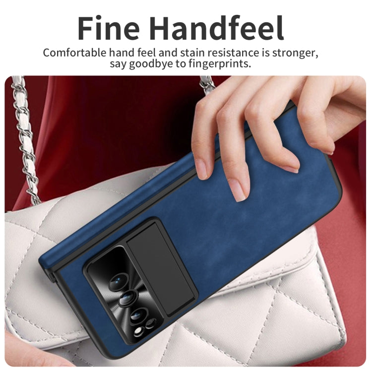For Google Pixel Fold Napa Texture All-inclusive Phone Case(Blue)