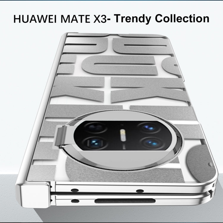 For Huawei Mate X3 Integrated Electroplating Folding Phone Case with Hinge(Purple)