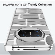 For Huawei Mate X3 Integrated Electroplating Folding Phone Case with Hinge(Purple)