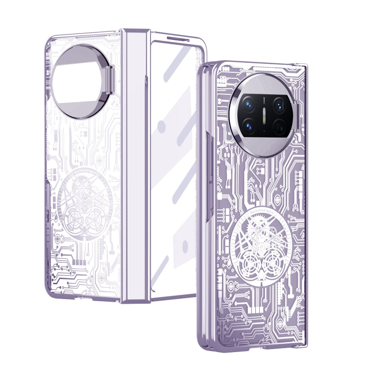 For Huawei Mate X3 Mechanical Legend Integrated Electroplating All-inclusive Phone Case(Purple)