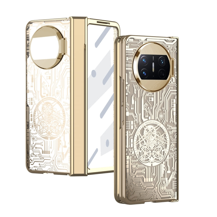 For Huawei Mate X3 Mechanical Legend Integrated Electroplating All-inclusive Phone Case(Champagne Gold)