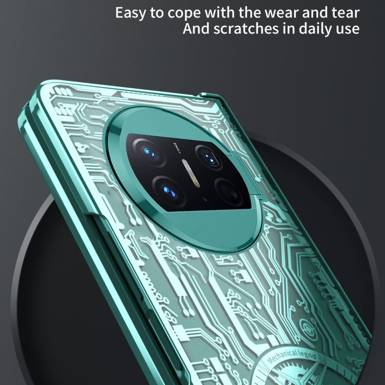 For Huawei Mate X3 Mechanical Legend Integrated Electroplating All-inclusive Phone Case(Purple)