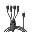 YESIDO CA110 1.2m 4A Type-C to Dual Type-C + Dual 8 Pin Charging Cable(Black) - Multifunction Cable by Yesido | Online Shopping South Africa | PMC TechLife | Buy Now Pay Later Mobicred