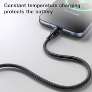 YESIDO CA110 1.2m 4A Type-C to Dual Type-C + Dual 8 Pin Charging Cable(Black)