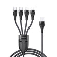 YESIDO CA111 1.2m 4A USB to Dual Type-C + Dual 8 Pin Charging Cable(Black) - Multifunction Cable by Yesido | Online Shopping South Africa | PMC TechLife | Buy Now Pay Later Mobicred
