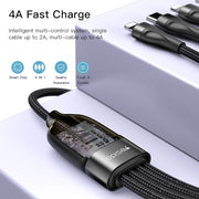 YESIDO CA111 1.2m 4A USB to Dual Type-C + Dual 8 Pin Charging Cable(Black)
