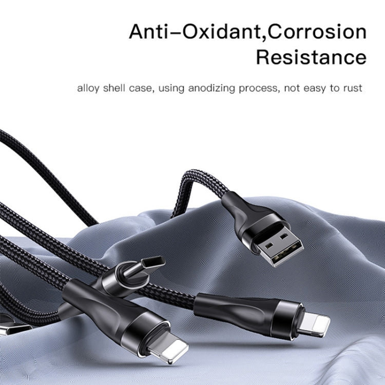 YESIDO CA111 1.2m 4A USB to Dual Type-C + Dual 8 Pin Charging Cable(Black)