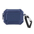 For AirPods Pro 2 Carbon Brazing Dimension TPU+PC Headphone Protective Cover with Switch Lock & Carabiner(Blue) - For AirPods Pro 2 by PMC Jewellery | Online Shopping South Africa | PMC Jewellery | Buy Now Pay Later Mobicred