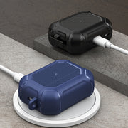 For AirPods Pro 2 Carbon Brazing Dimension TPU+PC Headphone Protective Cover with Switch Lock & Carabiner(Green)