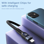YESIDO CA107 1.2m 2.4A USB-C / Type-C to 8 Pin OD0.6 Charging Data Cable(Black+Blue)