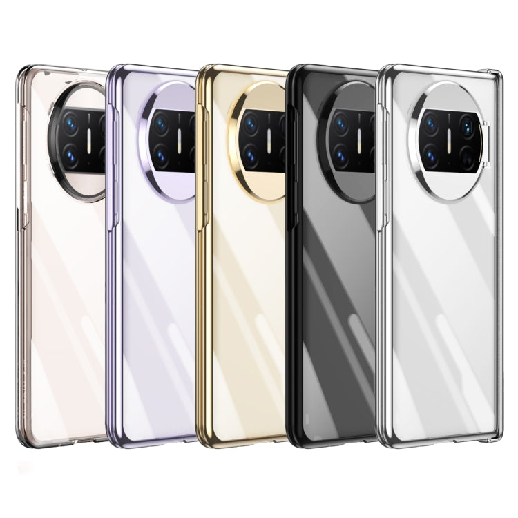 For Huawei Mate X3 Electroplating PC Folding Phone Case with Hinge(Purple)