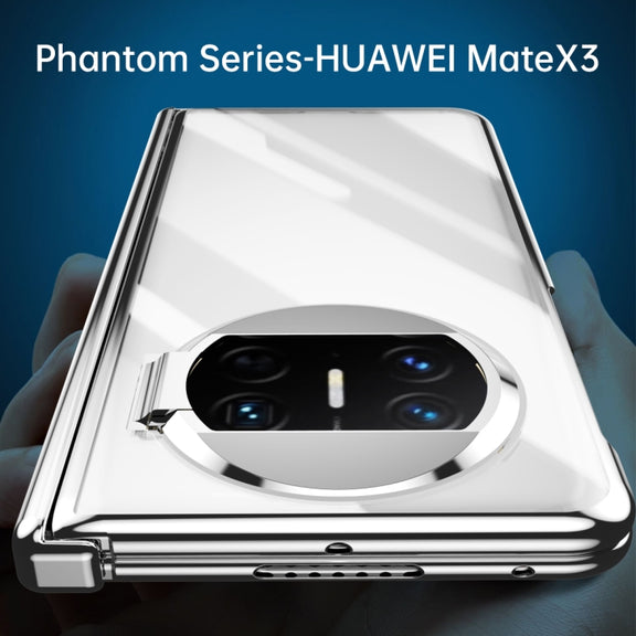 For Huawei Mate X3 Electroplating PC Folding Phone Case with Hinge(Purple)
