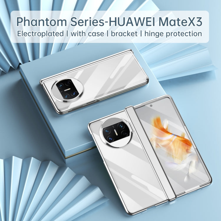 For Huawei Mate X3 Integrated Electroplating PC Folding Phone Case with Hinge(Purple)