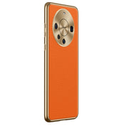 For Huawei Mate 60 Litchi Texture Genuine Leather Phone Case(Orange)