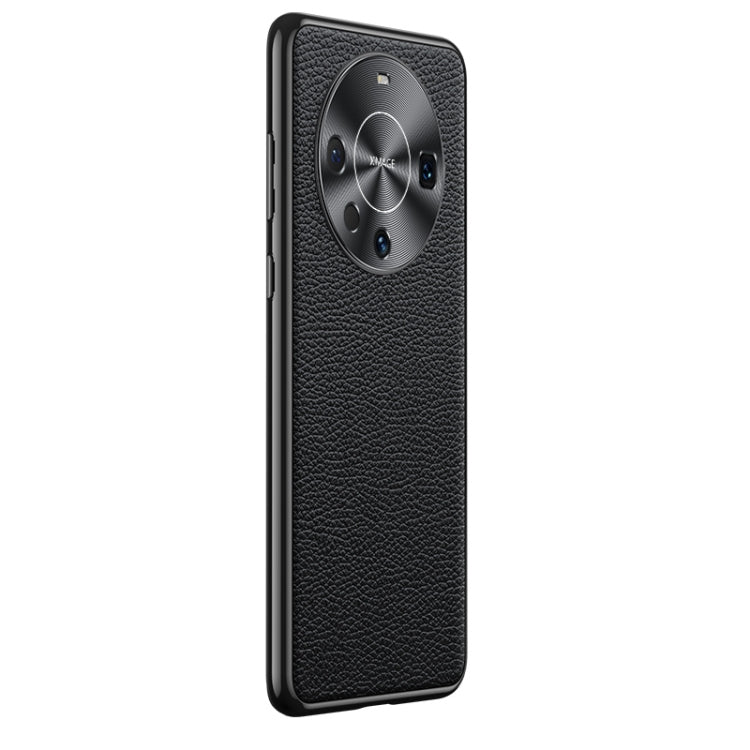 For Huawei Mate 60 Litchi Texture Genuine Leather Phone Case(Black)