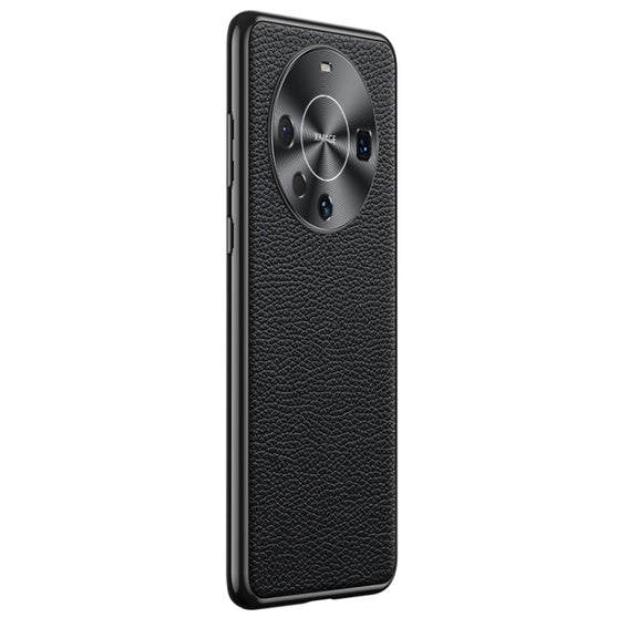 For Huawei Mate 60 Litchi Texture Genuine Leather Phone Case(Black)