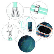 For Google Pixel 9 / 9 Pro Electroplating Marble Dual-side IMD Phone Case with Lanyard(Green 017)
