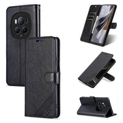 For Honor Magic6 Pro AZNS Sheepskin Texture Flip Leather Phone Case(Black)