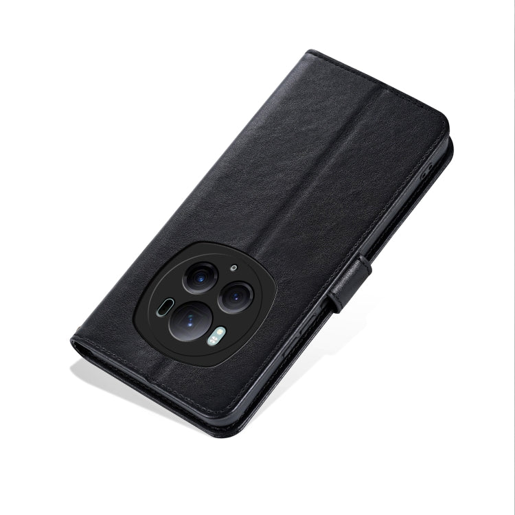 For Honor Magic6 Pro AZNS Sheepskin Texture Flip Leather Phone Case(Black)