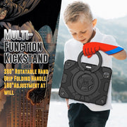 For iPad Pro 11 2022 / 2021 / 2020 Spider Rotation Handle Silicone Hybrid PC Tablet Case(Black)