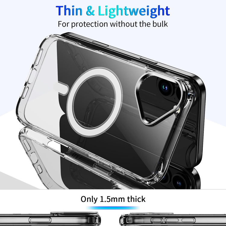 For iPhone 16 Plus Four Corner Airbags MagSafe Magnetic Phone Case(Transparent)