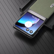 For Motorola Razr 40 Ultra ABEEL Carbon Fiber Texture Protective Phone Case(Green)