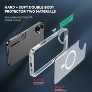 For iPhone 16 Plus MagSafe Clear Acrylic PC +TPU Phone Case(Transparent)