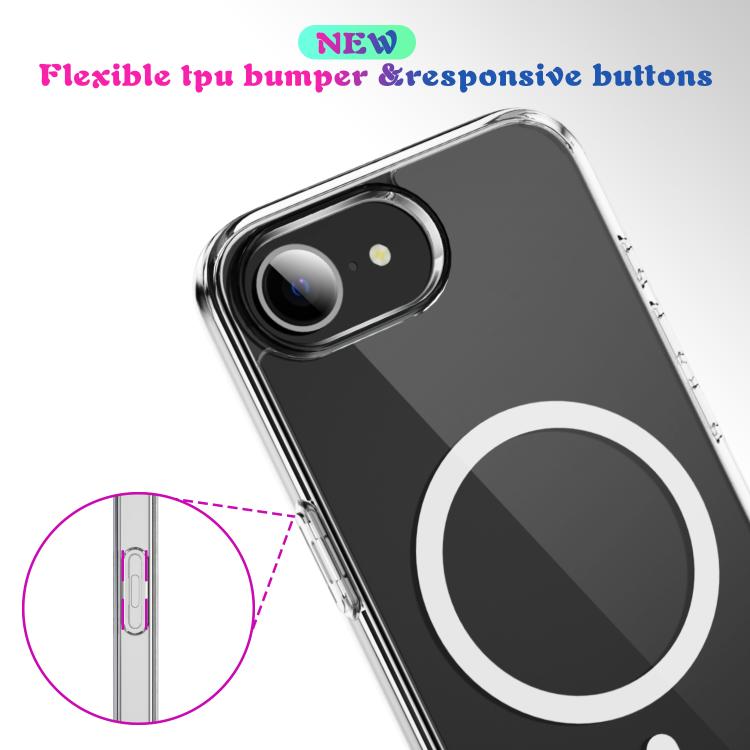 For iPhone 16e MagSafe Clear Acrylic PC +TPU Phone Case(Transparent)