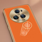 For Honor 90 Pro Litchi Texture Genuine Leather Phone Case(Orange)