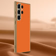 For Samsung Galaxy S23 Ultra 5G Litchi Texture Genuine Leather Phone Case(Orange) - Galaxy S23 Ultra 5G Cases by PMC TechLife | Online Shopping South Africa | PMC TechLife