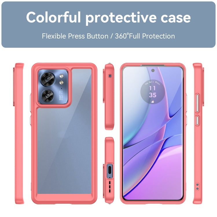 For Motorola Edge 40 Colorful Series Acrylic Hybrid TPU Phone Case(Red)
