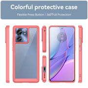 For Motorola Edge 40 Colorful Series Acrylic Hybrid TPU Phone Case(Red)
