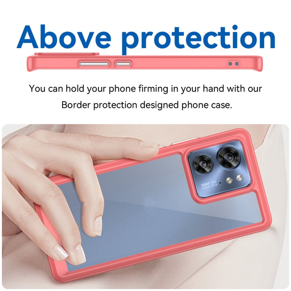 For Motorola Edge 40 Colorful Series Acrylic Hybrid TPU Phone Case(Red)