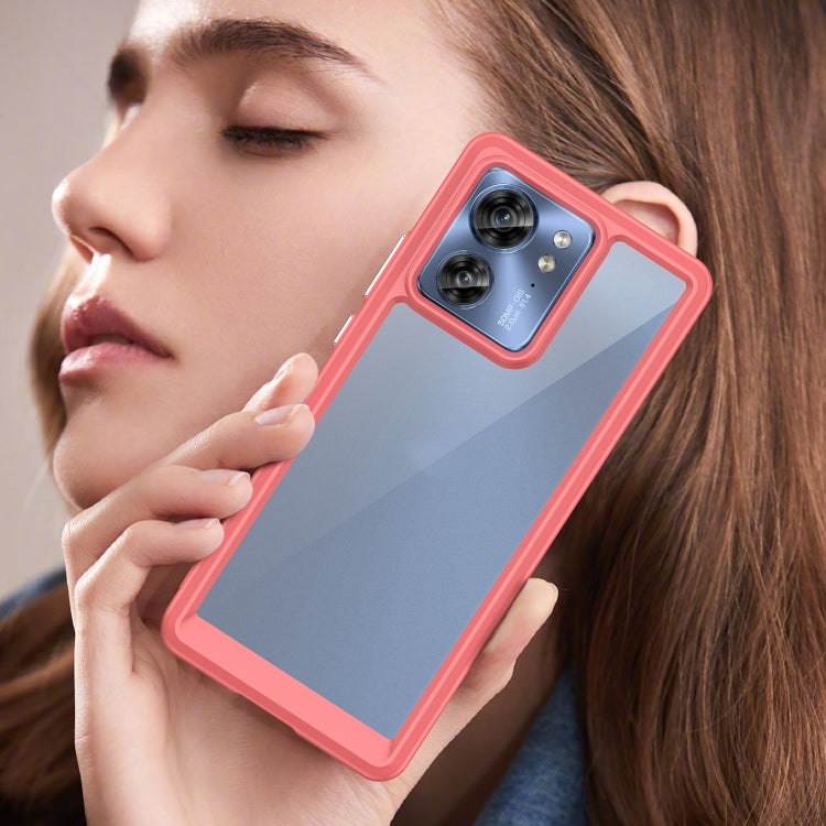 For Motorola Edge 40 Colorful Series Acrylic Hybrid TPU Phone Case(Red)