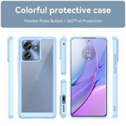 For Motorola Edge 40 Colorful Series Acrylic Hybrid TPU Phone Case(Blue)